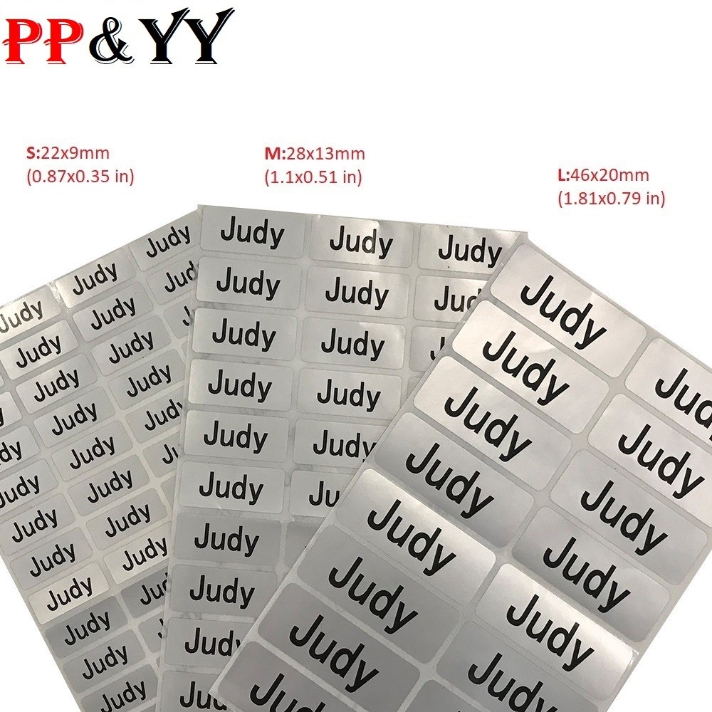 

Silver Personalized Name Label Sticker Office Kids School Stationery Personal Craft Label Waterproof Custom Sticker