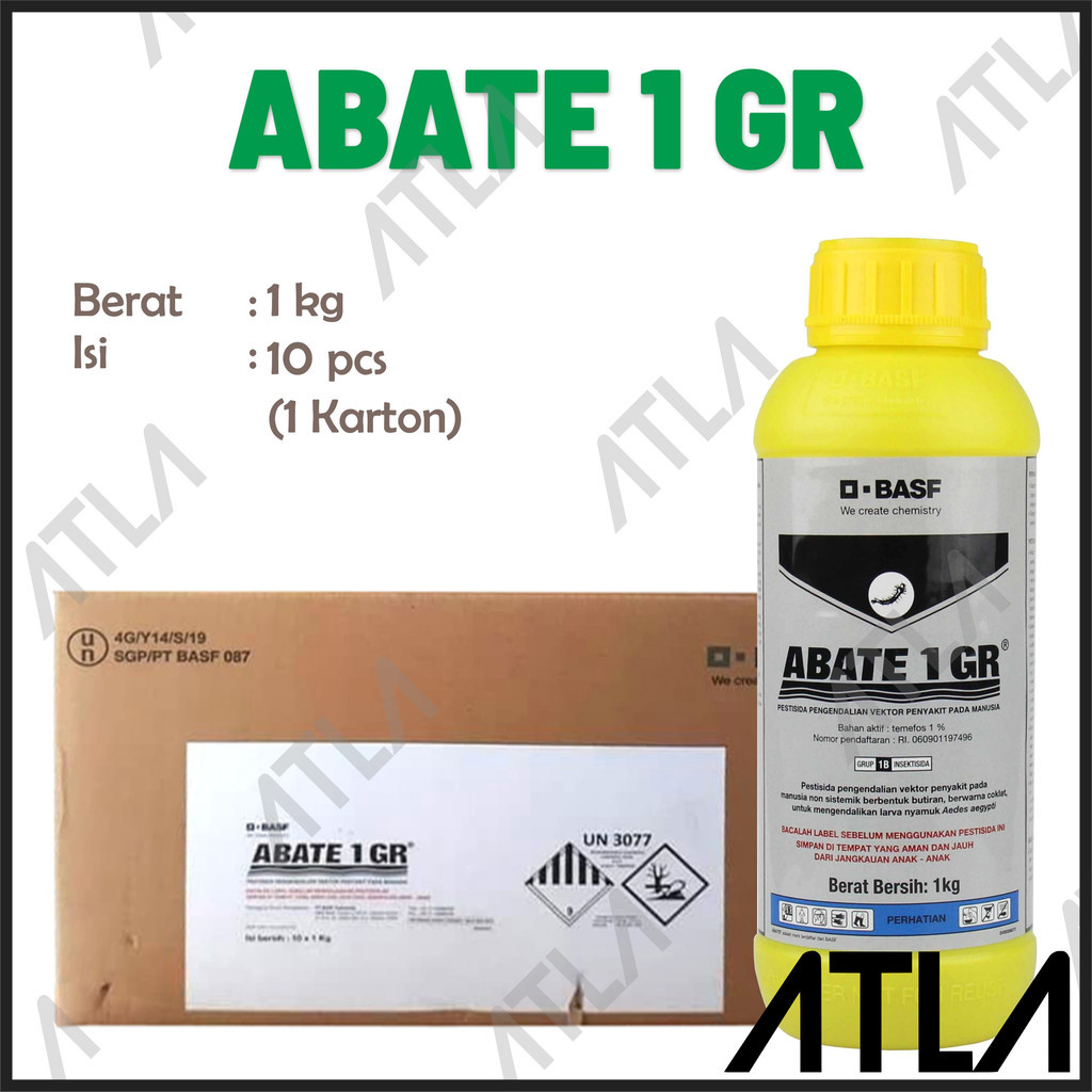 Abate 1GR 1 kg isi 10 Botol Racun Obat Pembasmi Jentik Nyamuk Demam Berdarah Karton