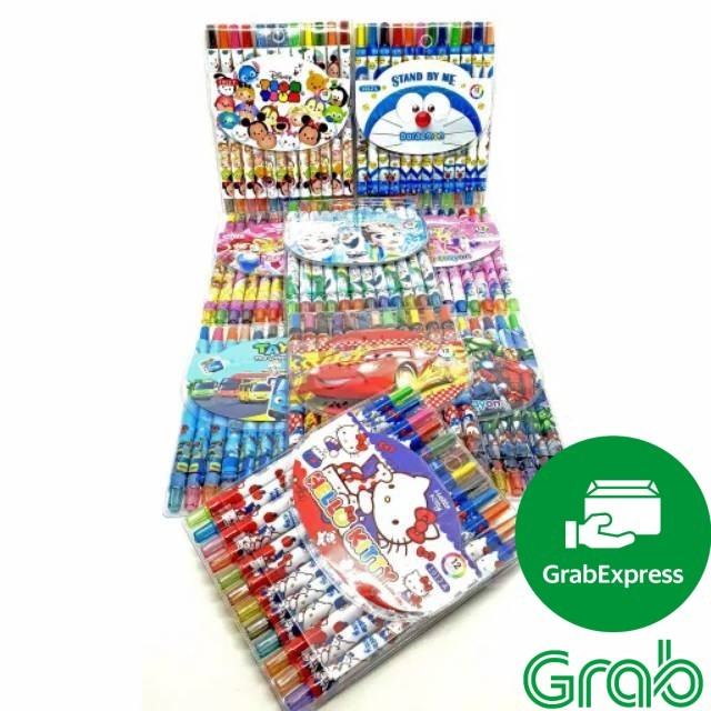

Krayon putar karakter 12 warna / twist crayon fancy oil pastel promo harga