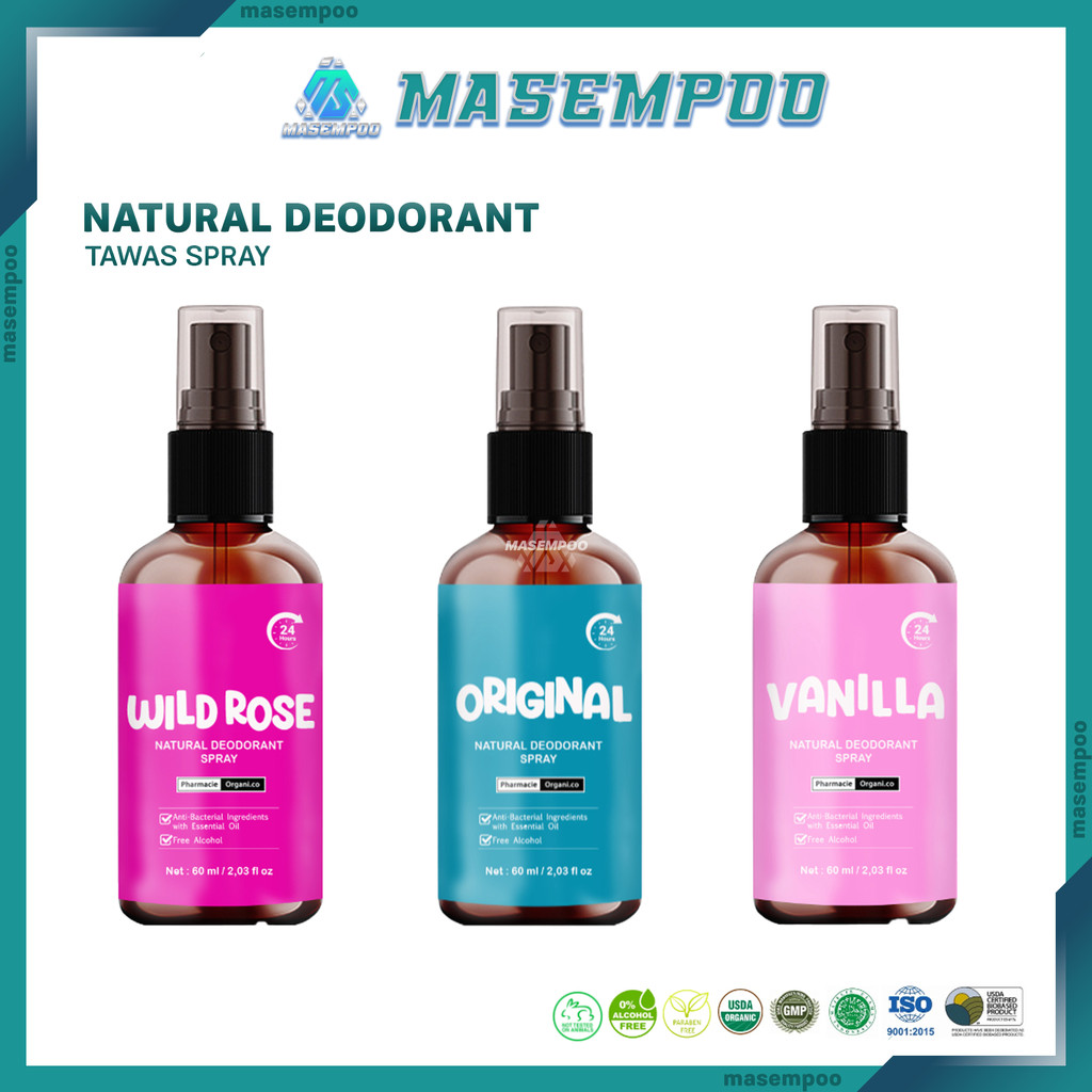 Deodoran organik NATURAL DEODORANT TAWAS SPRAY ORGANIK BY PHARMACIE ORGANICO