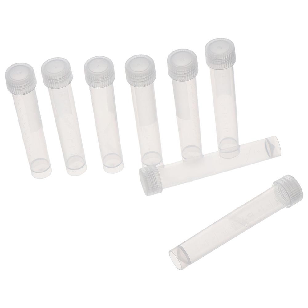 

10pcs Vial Plastic Test Tube 10ml 90mm*15mm Science Tubes with Seal Cap Burette Laboratory