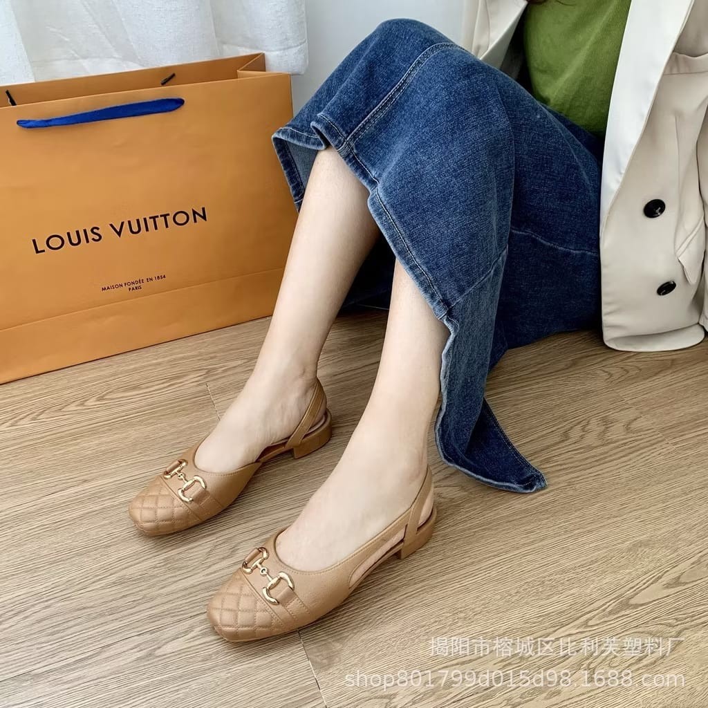 Sandal Sepatu Cewek Slip On Tali Rendah Fashion Style Wanita Kantoran Casual flat shoes wanita flat 