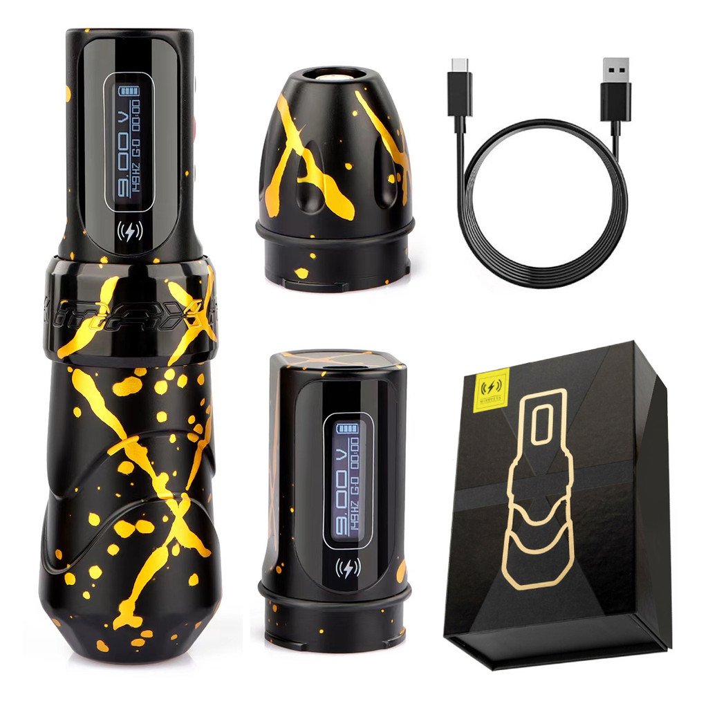 FLUX MAX Professional Wireless FkIrons Tattoo Machine Pen with Digital LED Display for Tattoo Artist
