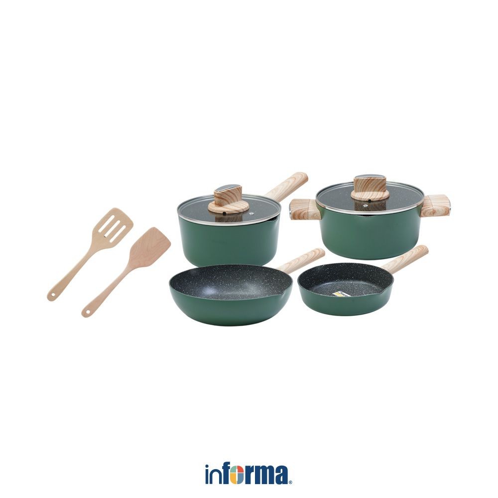 Informa Cooking Color Kayden Perlengkapan Masak Set 6 pcs - Hijau Cooking Set Kitchenware Alat Dapur