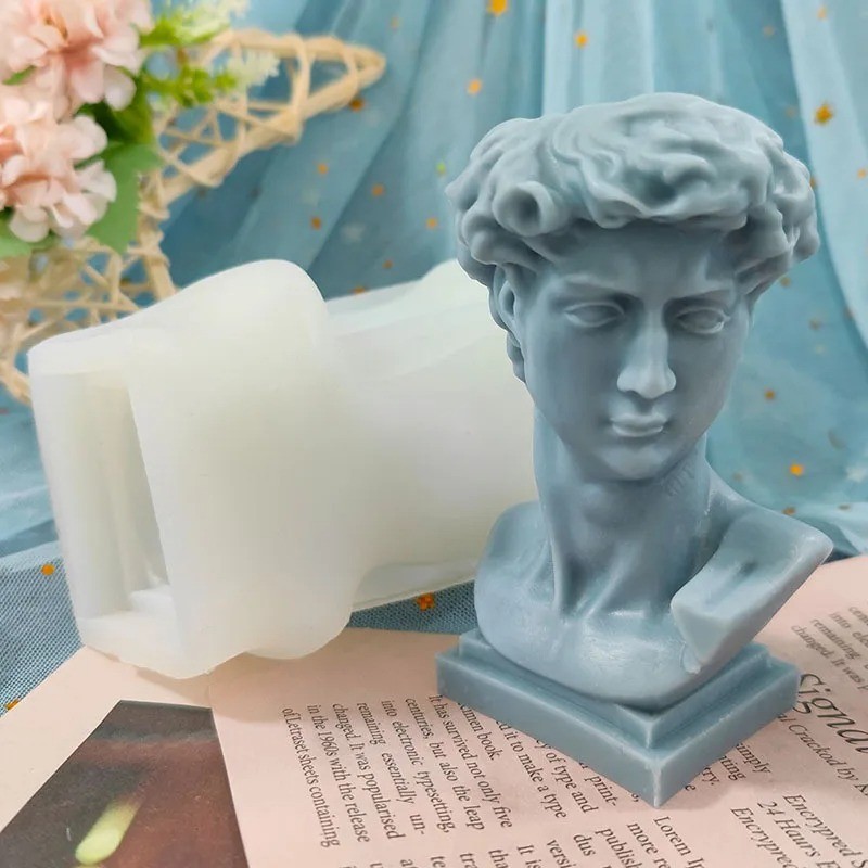 

David Head Flowerpot Concrete Mold Silicone Planter Plaster Mould 3D Art Vase Dried Flower Container Pen Holder Molds Home Decor