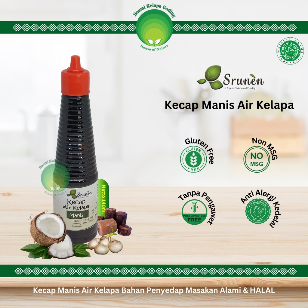 

Kecap Manis Air Kelapa Asli 140 Ml Pemanis Makanan Tanpa Pengawet Srunen Herba Asri Organik