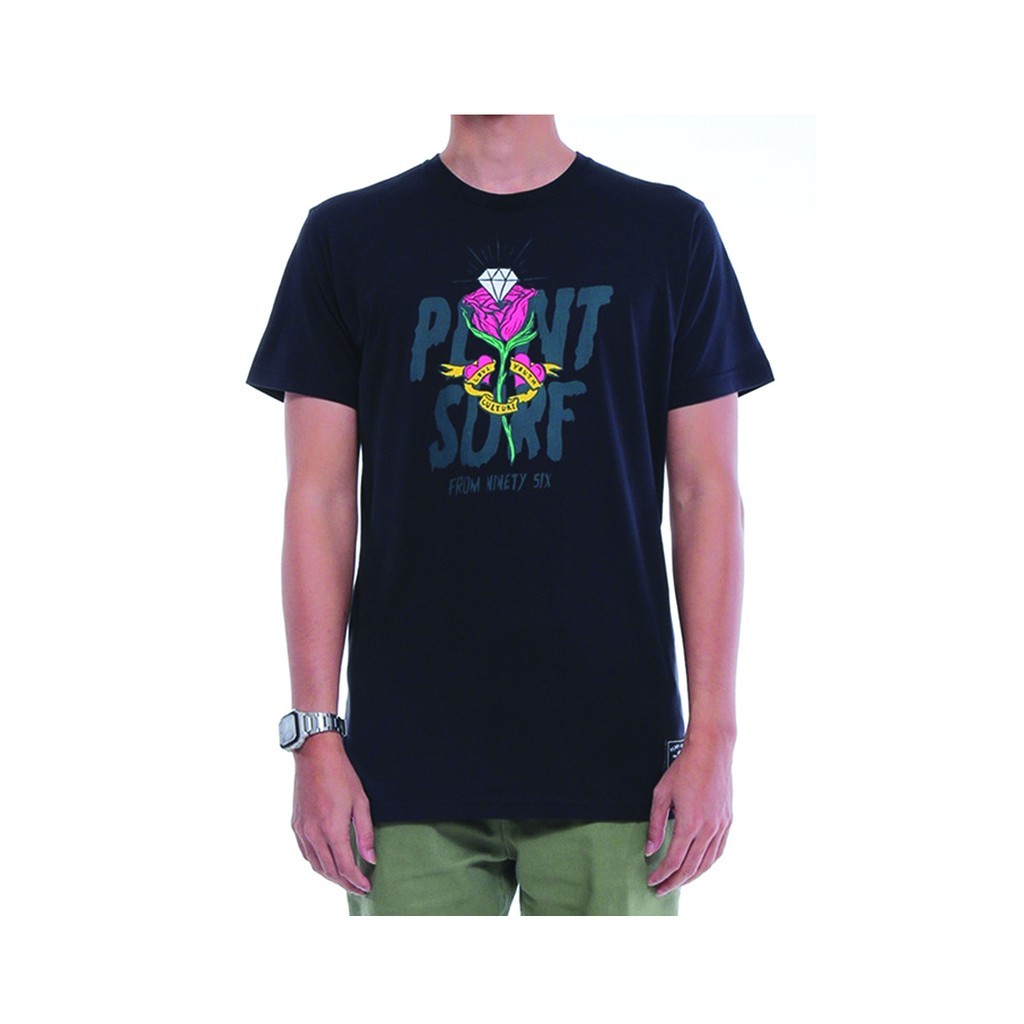 【COD】 Planet Surf Clothing Kaos Pria Lengan Pendek Hitam Rossela 184J MTSS18402-BLK Planet Surf Kaos