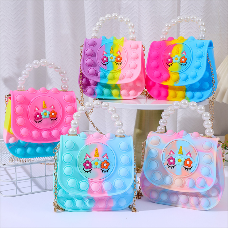 

New Girl Purse, shoulder bag, handbag Silicone cute animal bag messenger bag coin purse for kids stress relief pop fingertip toy
