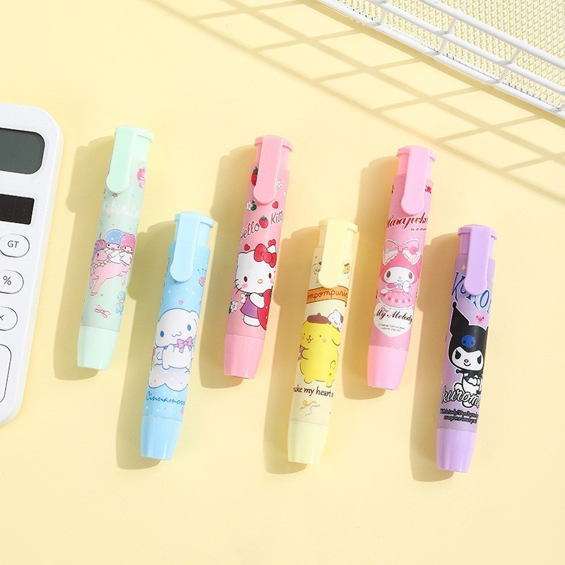 

HYPE N FANCY Karet Penghapus Cetek Mekanikal Depressible Karakter SANRIO Stip Kuromi Cinnamoroll Melody pompomPurin Harga MURAH Alat Tulis Sekolah