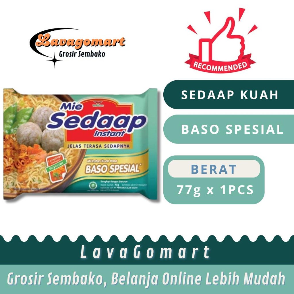 

SEDAAP MIE KUAH BASO SPESIAL 77g - 1 PCS - LAVAGOMART - BANDUNG