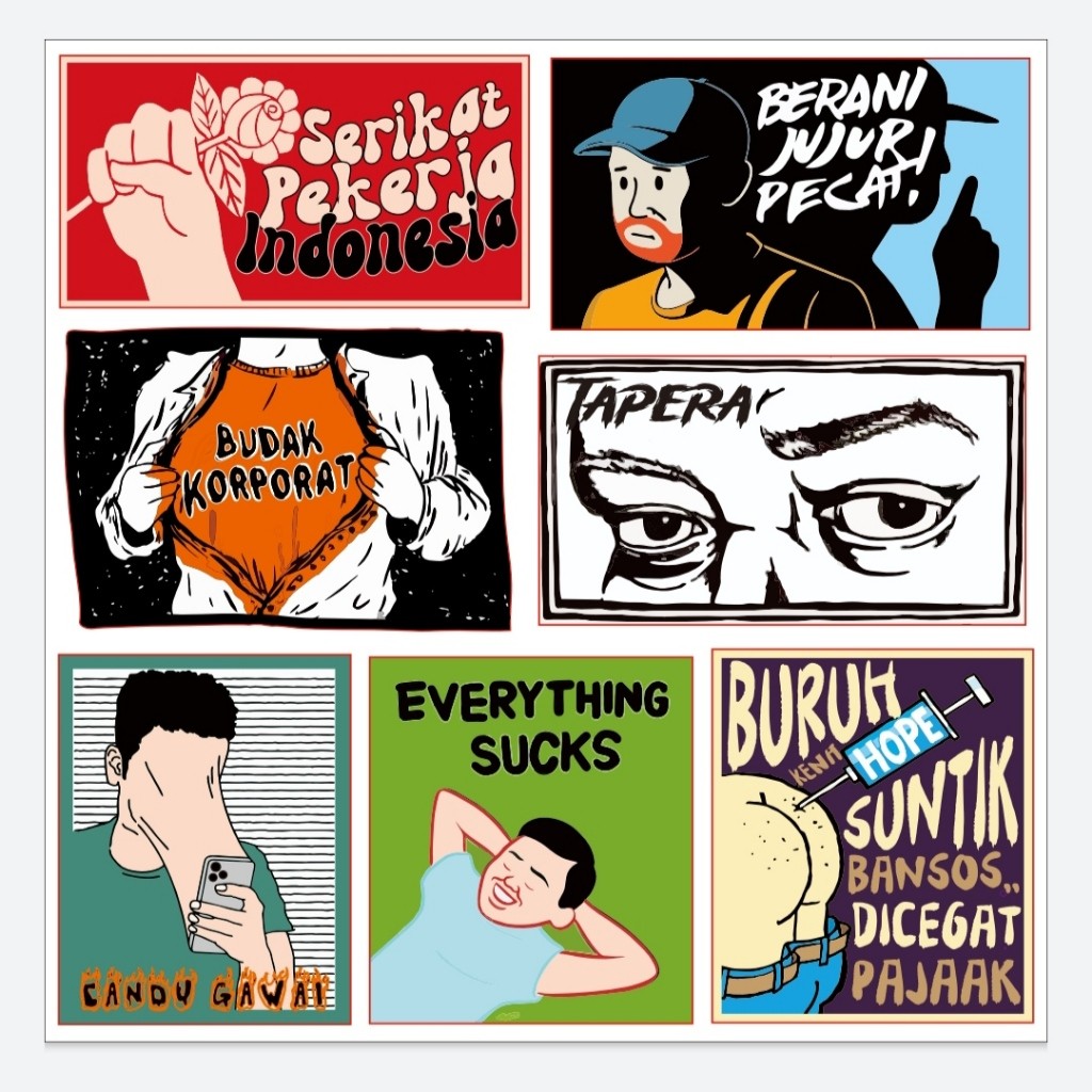 

Stiker Pack Serikat Pekerja Budak Korporat Tapera - Stiker Vinyl High Quality