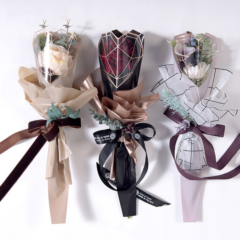 Plastik Bunga Mawar 1 Tangkai Wrapping Plastik Mini Buket Plastik Bungkus Bunga SF01