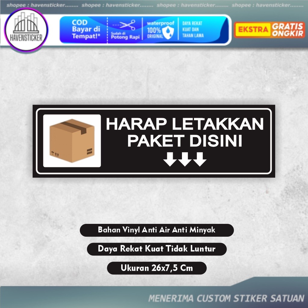 

Sticker taruh paket disini - stiker letakkan paket - stiker taruh barang - stiker makanan - stiker paket - stiker taruh barang disini