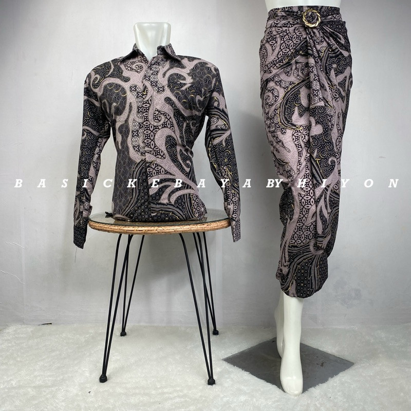Lovika - Rok Lilit Couple Pasangan Kemeja Batik Pria Lengan Panjang Slimfit Baju Wisuda Lamaran