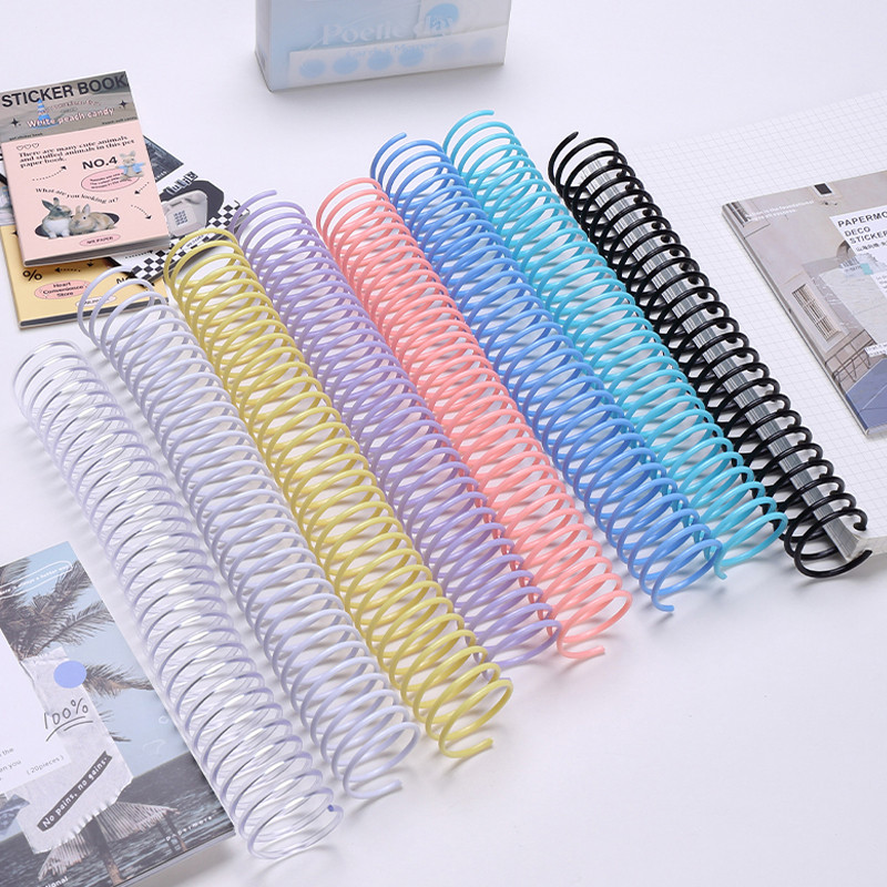 

10pcs A4 A5 B5 Detachable Buckle Loose-leaf Binding Strip 30-hole Round Hole Coil Ring DIY Plastic Binder