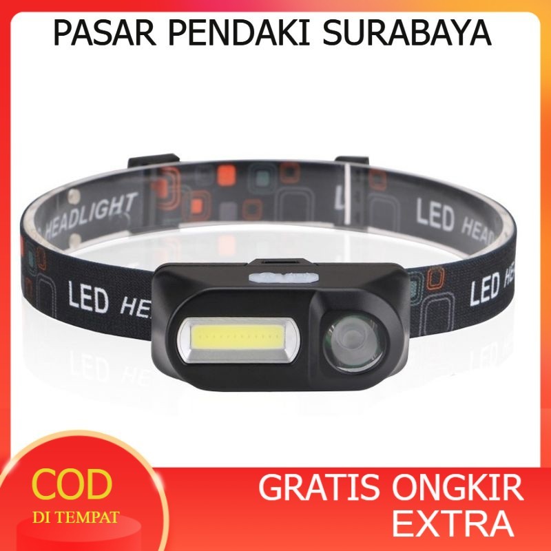 Headlamp KX 1804 COB Flaslihgt + Baterai