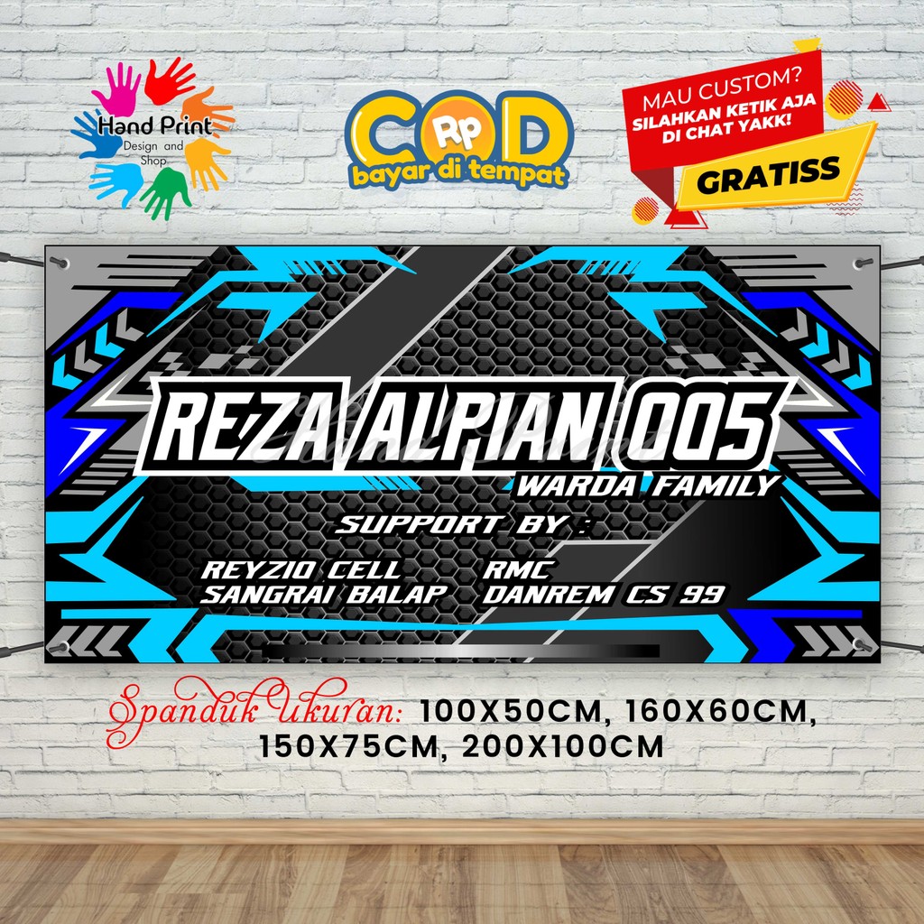 Cetak Spanduk Banner Racing Team MMT Spanduk Custom 200x100