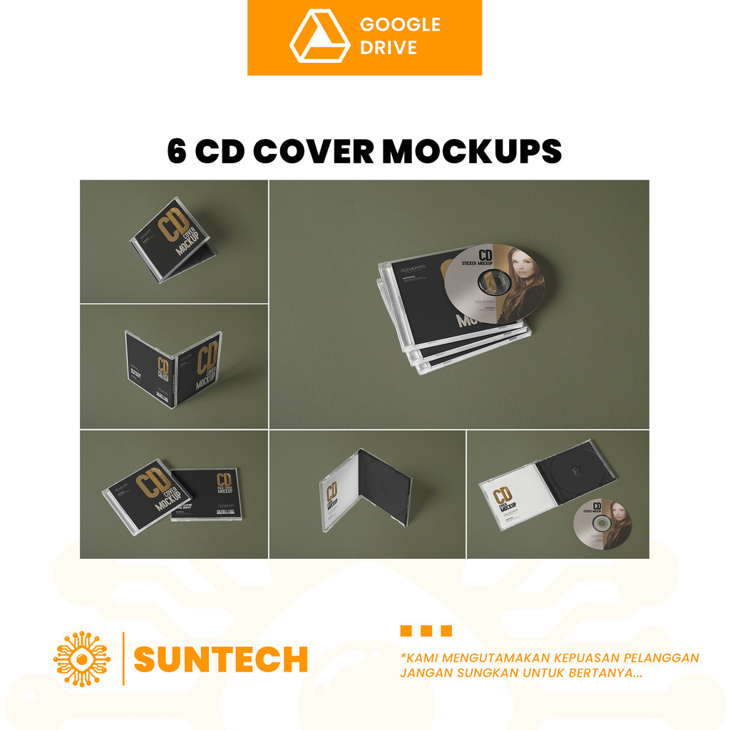 6 CD COVER MOCKUPS  | PHOTOSHOP