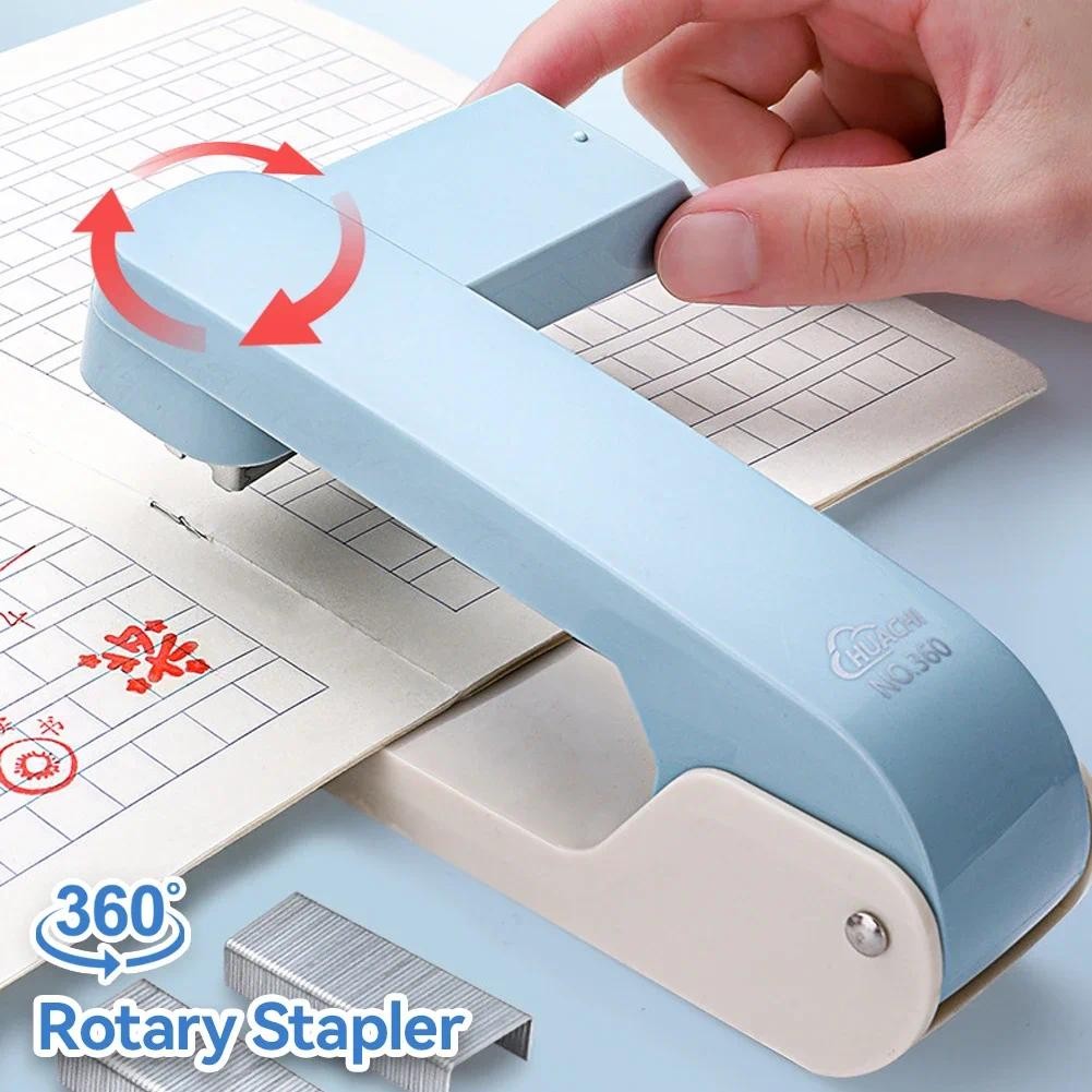 

Use 24/6 Staples Stapler Heavy Duty 360 Degree Rotary Long Stapler Metal Effortless Heavy Duty Stapler Bookbinding Supplies