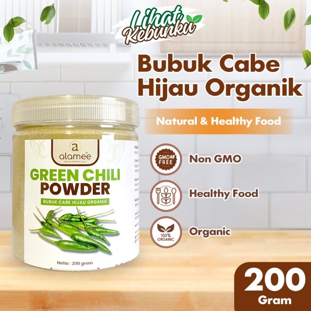 

ALAMEE Bubuk Cabe Hijau Green Chili Seasoning Powder Halus Cabai Bumbu Masak Dapur 200gr LIHAT KEBUNKU