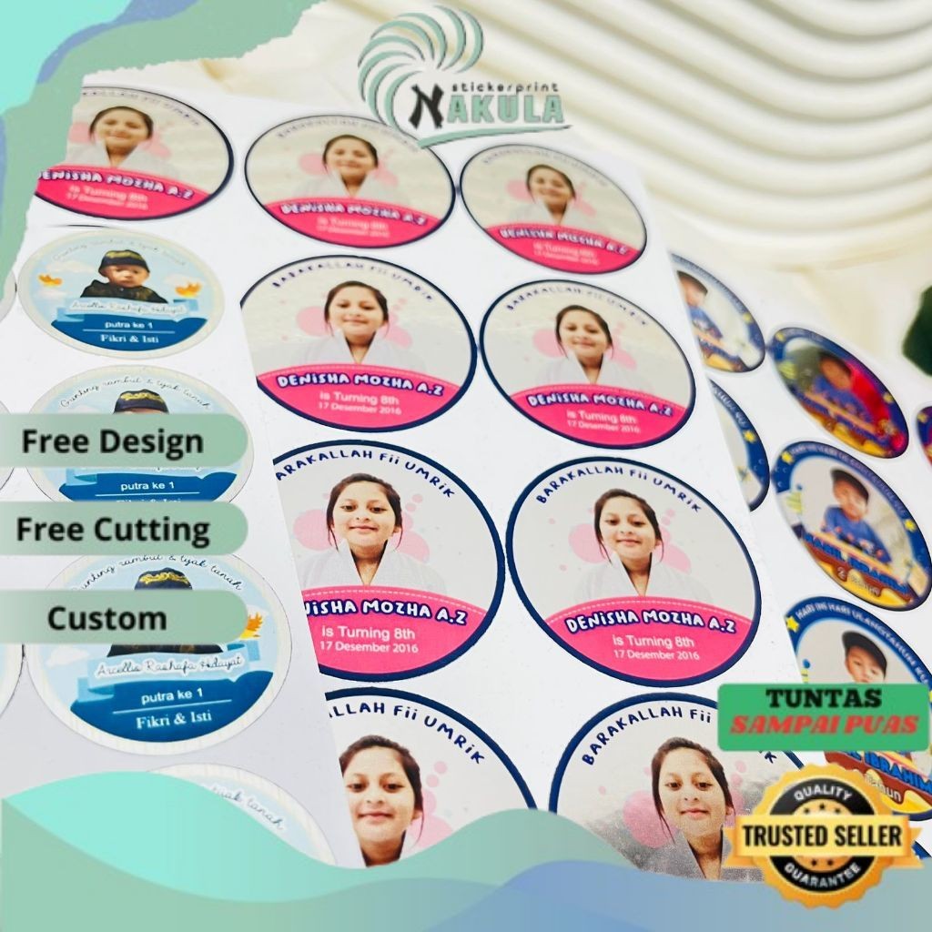 

NKL 2-4 Stiker Gold/Silver Ulang Tahun Anak Bentuk Bulat Label Sticker Undangan Happy Birthday