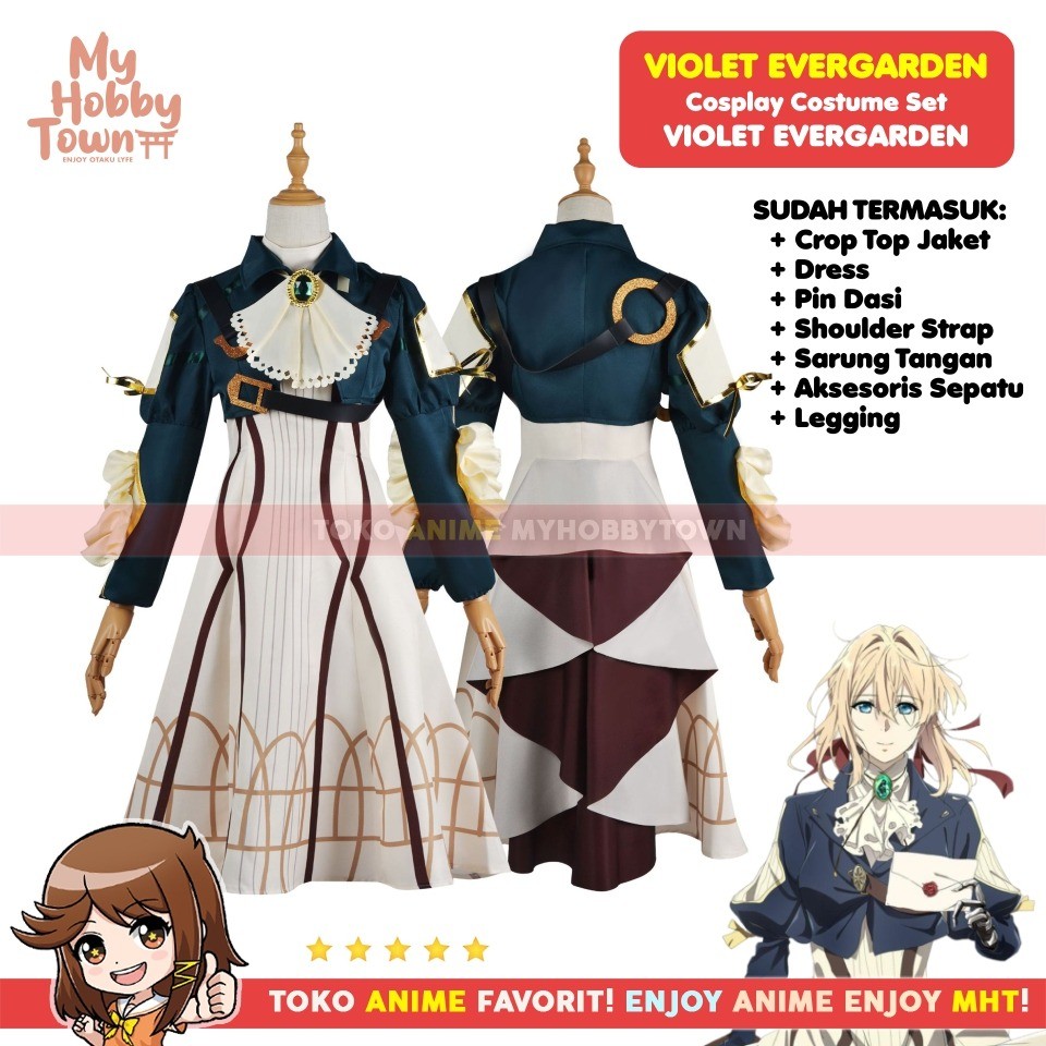 Kostum Cosplay Violet Evergarden Karakter Anime
