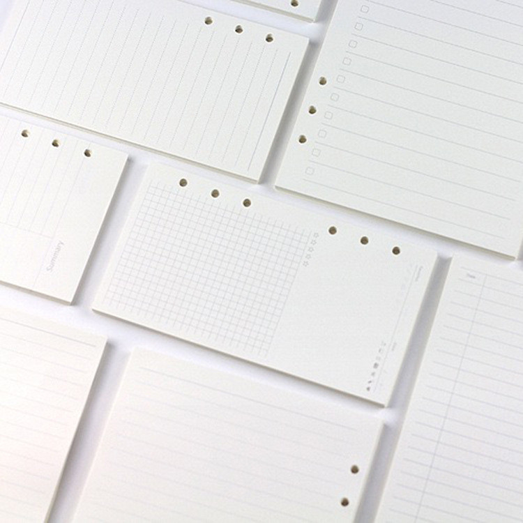 

A5 A6 A7 A8 Notebook Agenda Line Grid Monthly Weekly Diary Planner Six Hole Standard Loose-Leaf Paper Office School Stationery