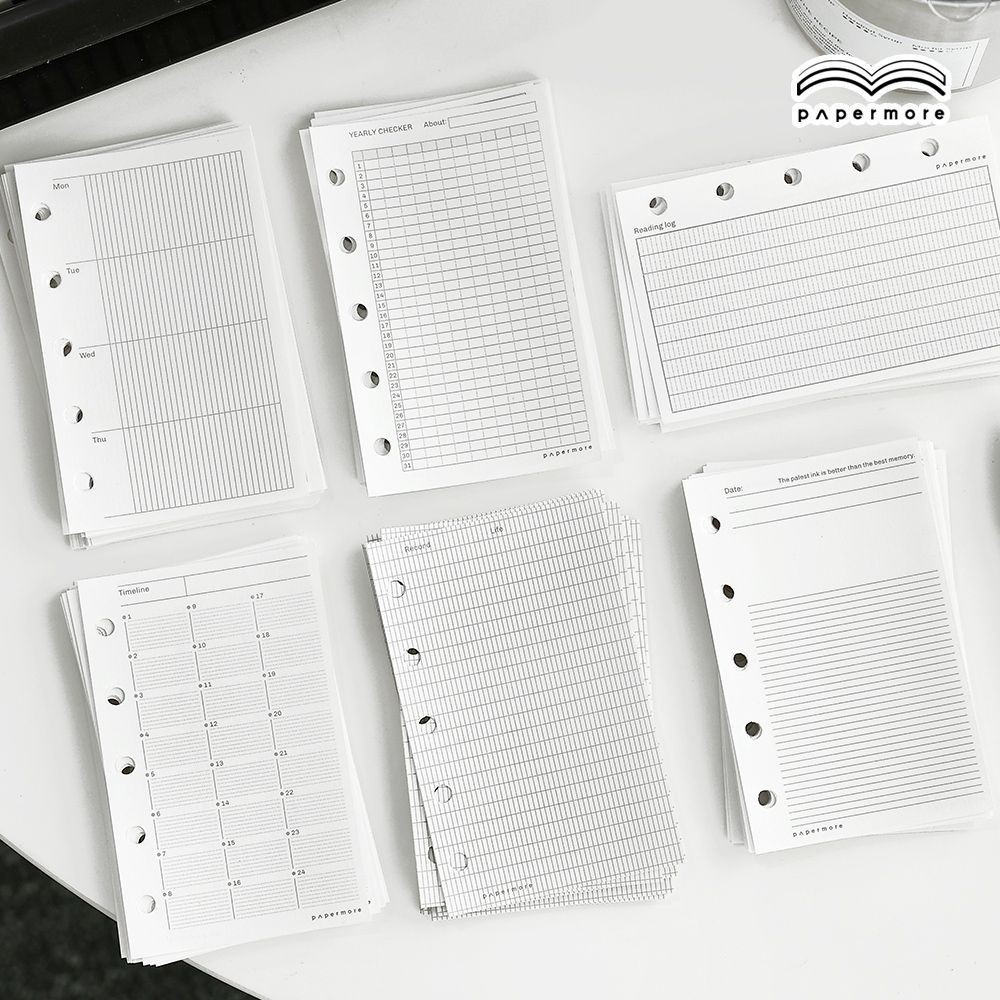 

M5 40Sheet Weekly Monthly Tracking Loose Leaf Notebook Refill Spiral Binder Inner Page Inside Paper