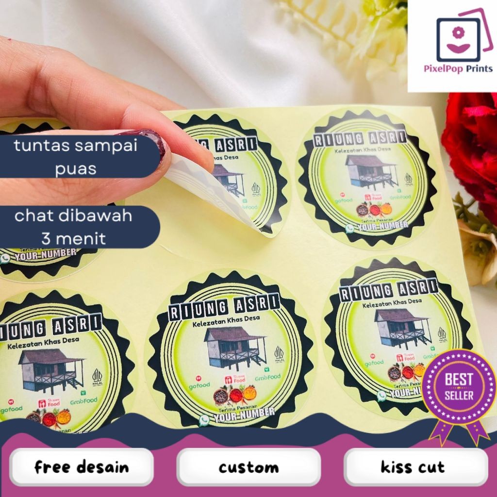 

Opikapip 5-8 Ready Cetak Sticker Murah Label Ruman Makan Free Desain Warung Nasi Restoran Custom