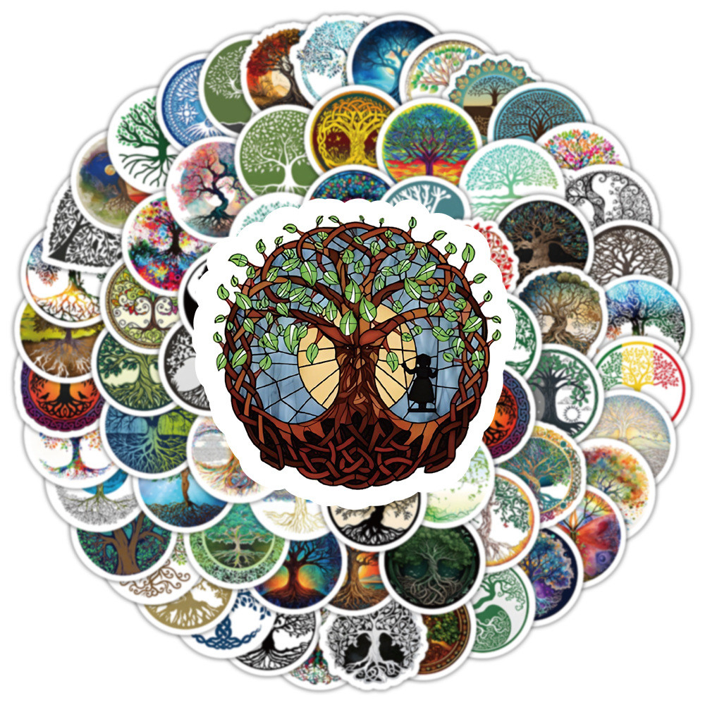 

10/50/100PCS Beautiful Tree of life stickers Memo Stickers for Laptop Car Skateboard Helmet Suitcase Stationery gift For kids