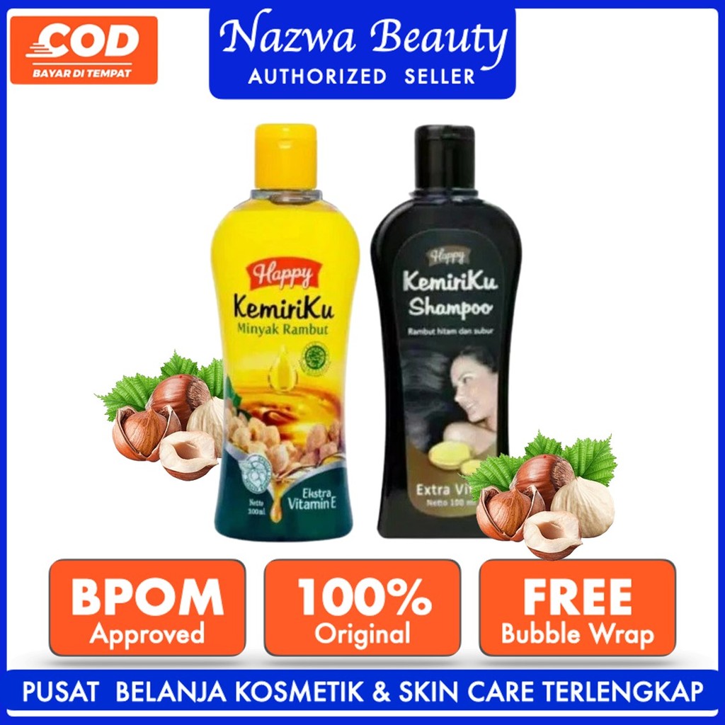 NAZWA BEAUTY KemiriKu Shampoo + Minyak Rambut Penghilang Uban Shampoo Kemiri Ubanan Perawatan Rambut