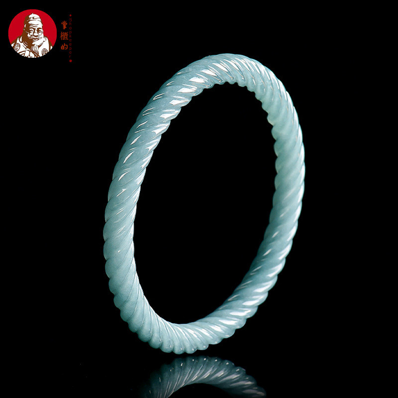 [Dengan  sertiflkat   identiflkasi] Natural Sebuah batu giok, gelang putaran tiga dimensi batang air