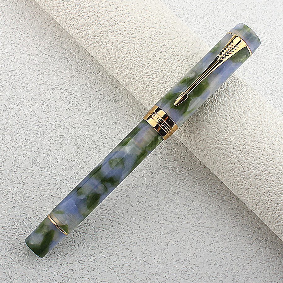 

Jinhao 100 Centennial Resin Fountain Pen EF/F M / Nib Golden Clip Business Office School Supplies Stationary PK 9019
