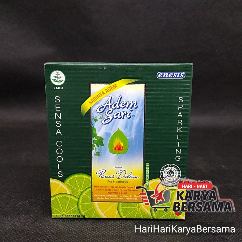 

MINUMAN BUBUK INSTAN PENYEGAR ADEM SARI BOX ISI 5 SACHET X 7GR