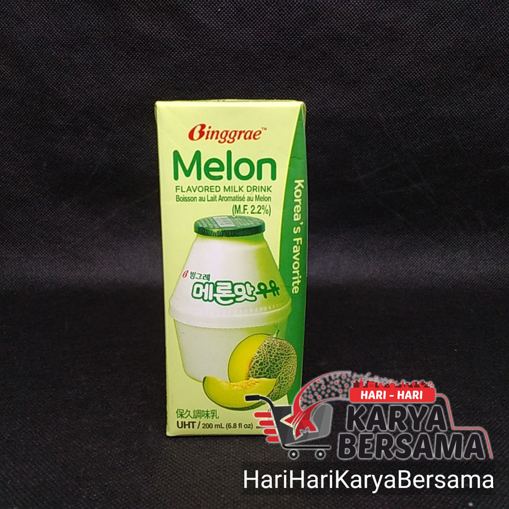 

MINUMAN BINGGRAE MELON FLAVORED MILK DRINK UHT SUSU RASA MELON 200ML