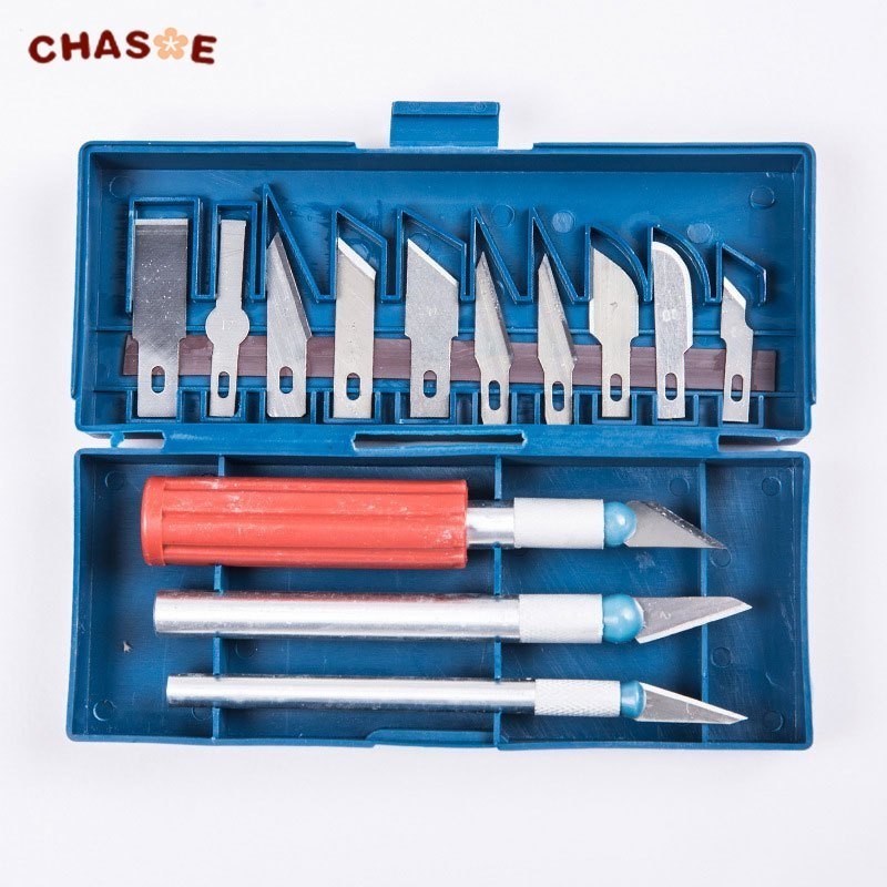 

13 buah pisau utilitas ukiran DIY set alat ukiran paduan aluminium hobi ukiran seni kreatif