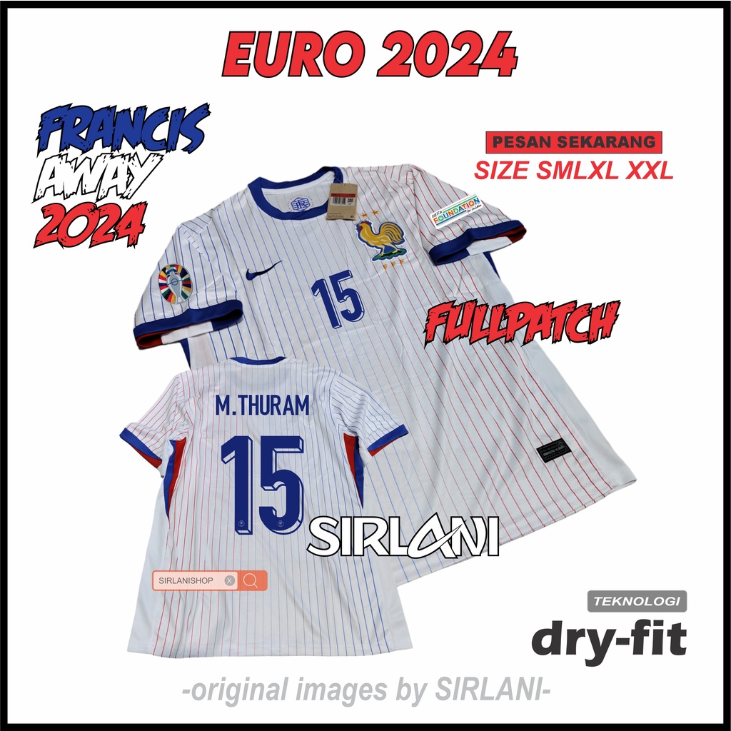 JERSEY BOLA NEGARA FRANCE AWAY EURO 2024 FRANCIS AWAY