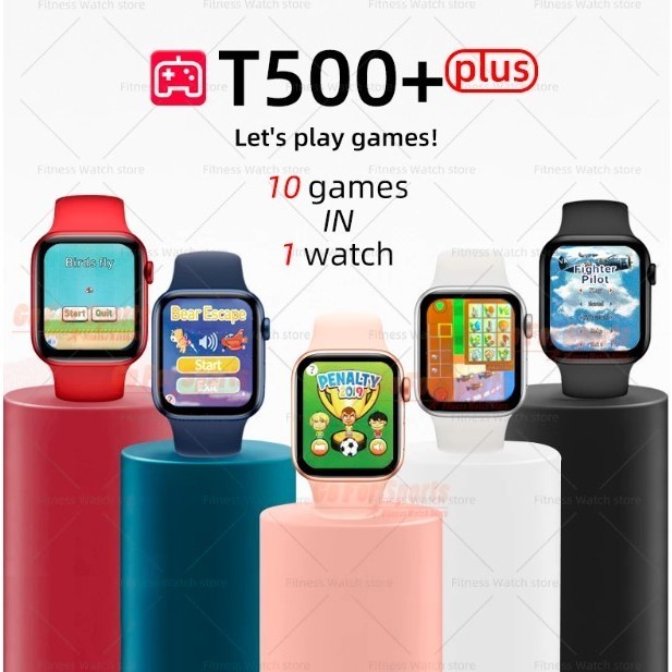 Jam Tangan Pintar 10 Games Android T500 Plus Bluetooth Smartwatch Seri 8  T55 T500 + 10 Games Android T500 Plus
