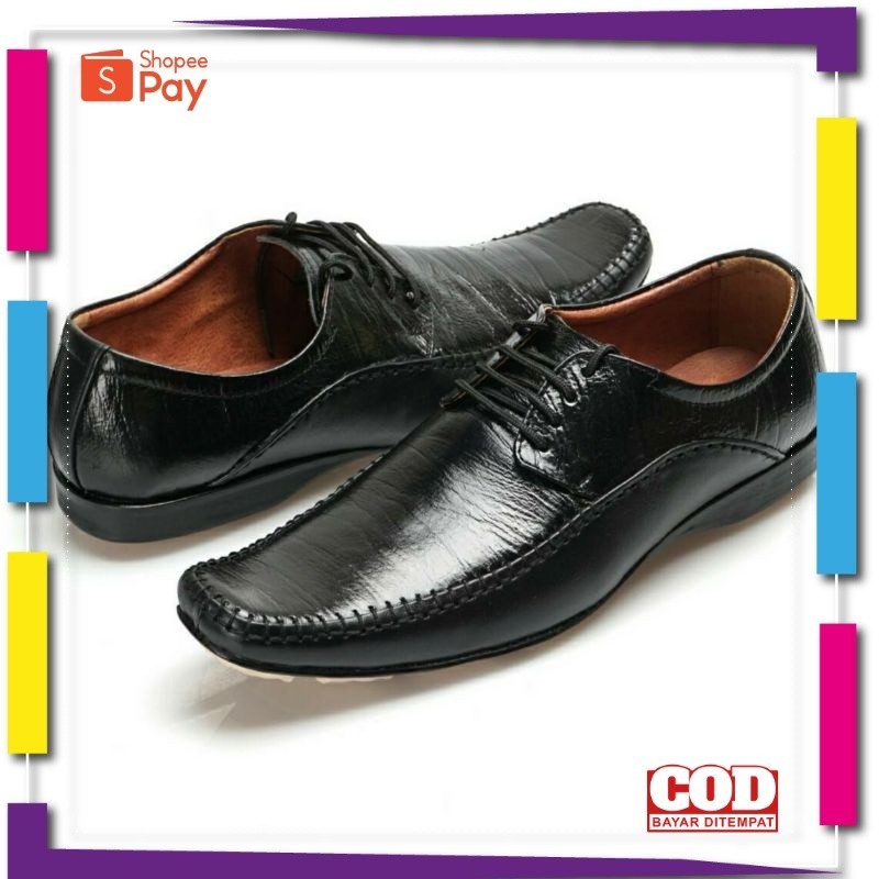 UKURAN SIZE 37 38 39 40 41 42 43 44 45 / KICKERS (KULIT ASLI) - Sepatu Pantofel Pria Kulit Asli Kick