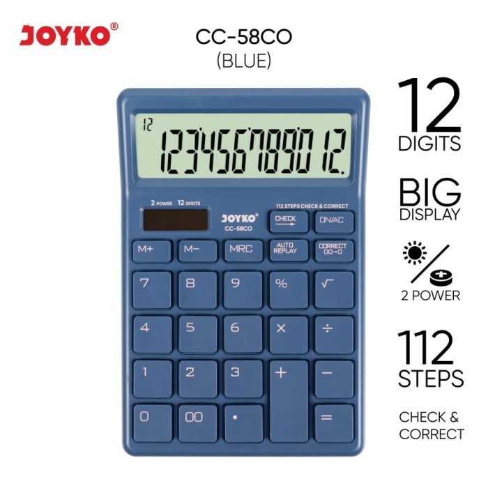 

Kalkulator JOYKO CC 58CO - Calculator Check & Correct CC58CO 12 Digit - HITAM