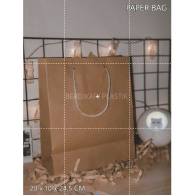 

Paper Bag / Tas Kertas Polos Warna Coklat Ukuran 20 x 10 x 24,5 CM (R6)