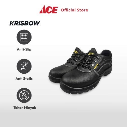 Ace Krisbow Ukuran 39 Argon Sepatu Pengaman 4 inci - Hitam Safety Shoes Pengaman Kaki Perlengkapan Industri Peralatan Keamanan