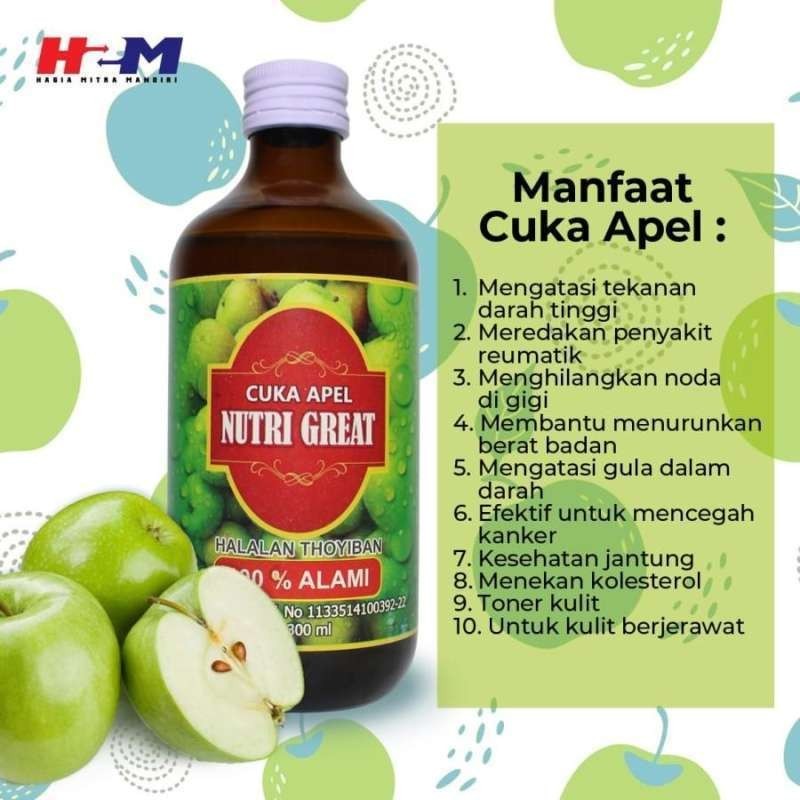 Cuka Apel Organik Nutri Great Murni Original BPOM Cuka Apel Organik