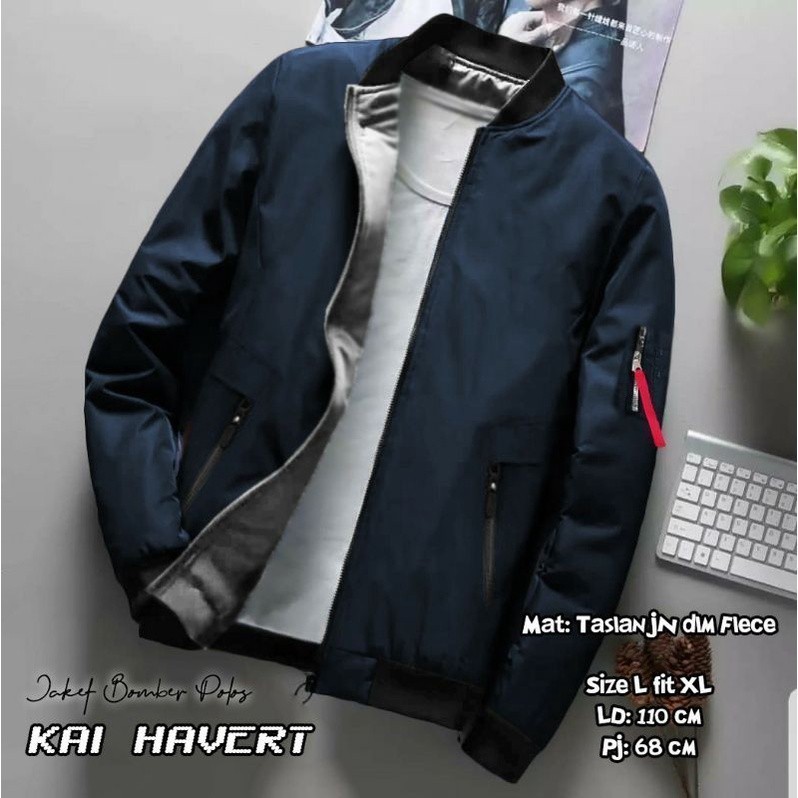 JAKET PRIA BOMBER  BOLAK BALIK / JAKET PRIA SABLON GRAB /