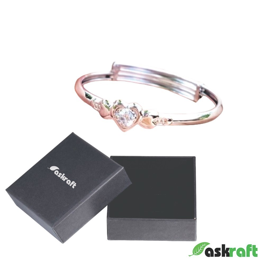 Askraft Gelang Tangan Anak Bayi Emas Putih Asli Gelang Bangle Anak Emas Putih