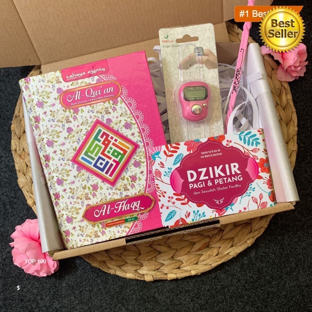 Hampers / Gift Box / Hadiah / Kado Al Quran A6 dan Tasbih Digital Muslim/ Muslimah Murah Ulang Tahun