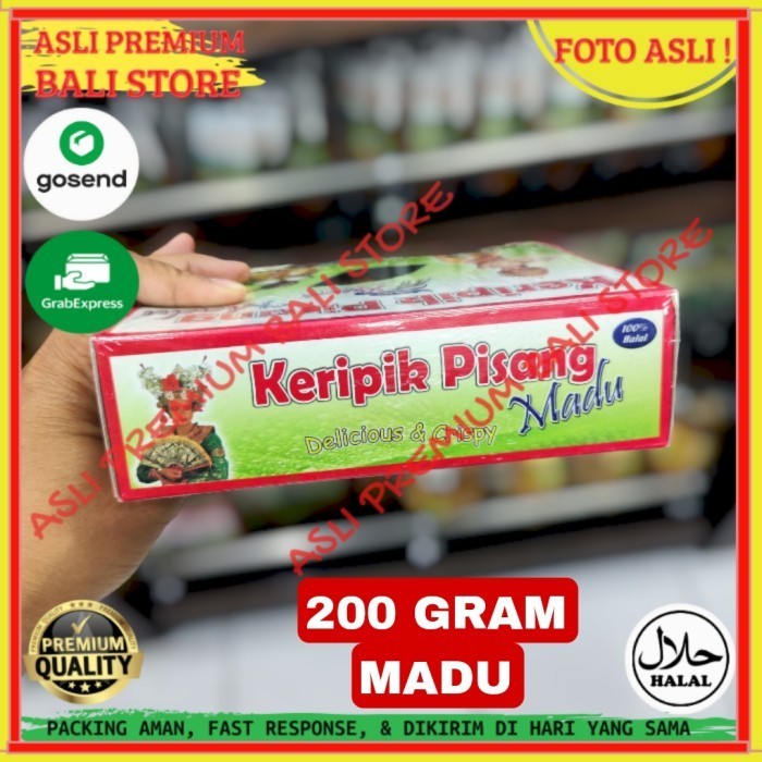 

OLEH OLEH MAKANAN CEMILAN CAMILAN SNACK KULINER KHAS ASLI ORI ORIGINAL BALI KERIPIK KRIPIK PISANG MADU 200 GR GRAM