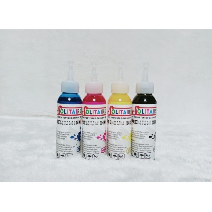 

[Promo] Tinta Solitaire Ink Warna CMYK Untuk Mesin DTF Paper Transfer 100ml