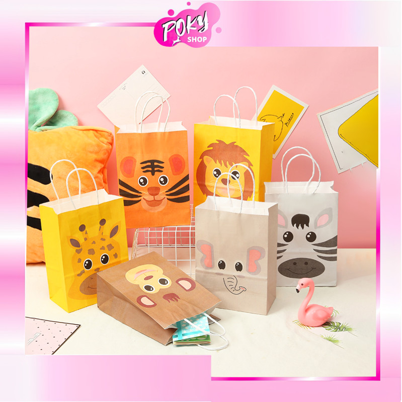 

POKY - 6049 Paper Bag Ulang Tahun / Goodie Bag Ulang Tahun / Goodie Bag Tema Animal / Paper Bag Hadiah / Paper Bag Motif Animal