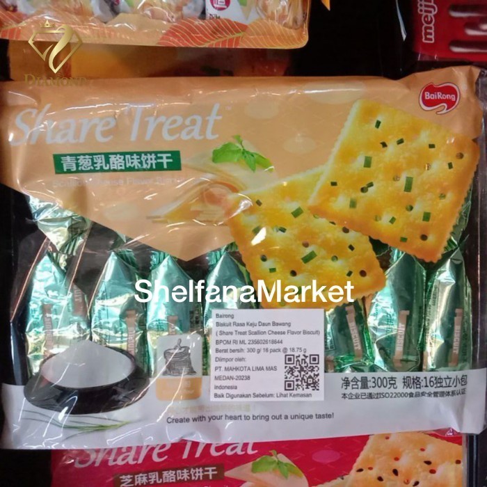 

Bairong Share Treat Scallion Cheese Flavour Biscuits 300gr